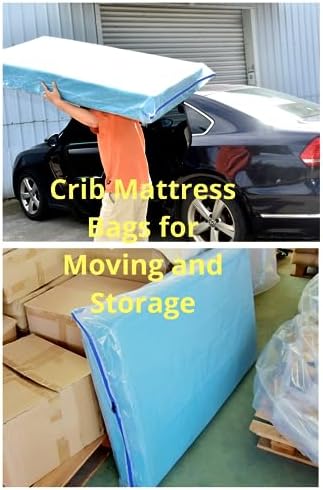 JUNESHE 2 Pack Crib Mattress Storage Bags with Zipper 1