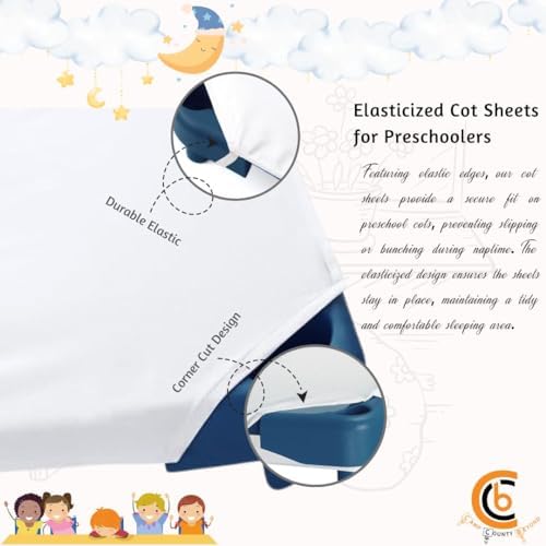 Camp County Beyond Toddler Cot Sheets 22x52 White Pack of 2