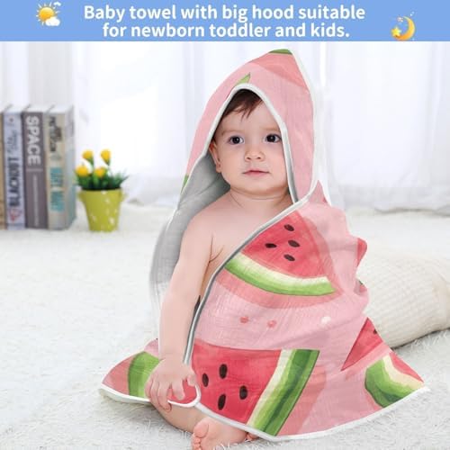 PaChyLuu Watermelon Slice Baby Hooded Towel 35x35 Inch