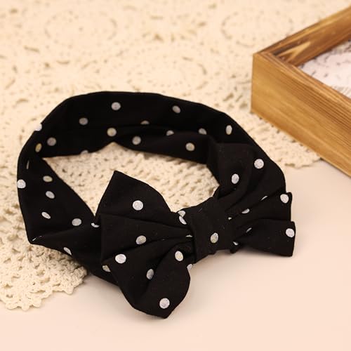 Kenjudess Stretchy Baby Girls Headband with Polka Dots