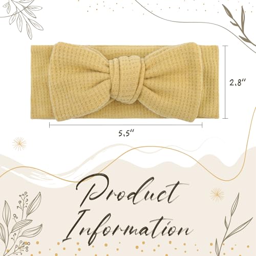 YanJie Stretchy White Headbands with Double Bows for Girls