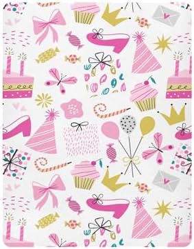 Party Princess Pink Bows Crib Sheets for Baby