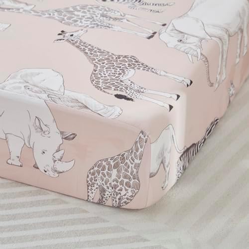 Brandream Crib Sheets - Jungle Animals Soft Breathable Neutral