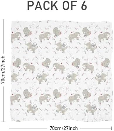 LYRICHOM Muslin Burp Cloths 6 Pack for Newborn