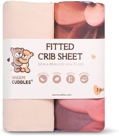 Warm Cuddles Organic Crib Sheets 52x28in