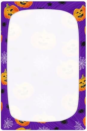 Qilmy Halloween Pumpkins Fitted Crib Sheet for Baby 1