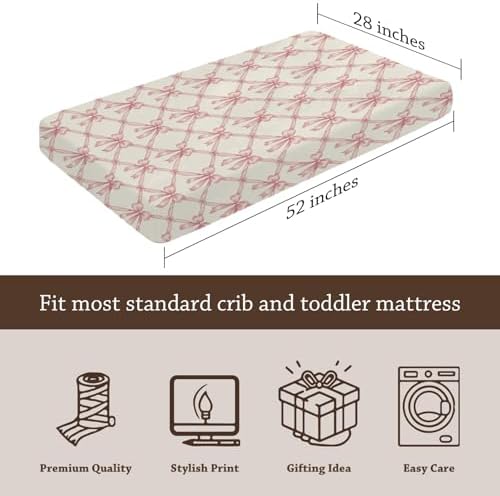 KuphiL10C Cute Bows Flowers Baby Crib Sheet for Boys Girls