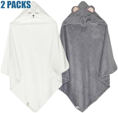 Etokdos Baby Bath Towels 2-Pack Hooded Set