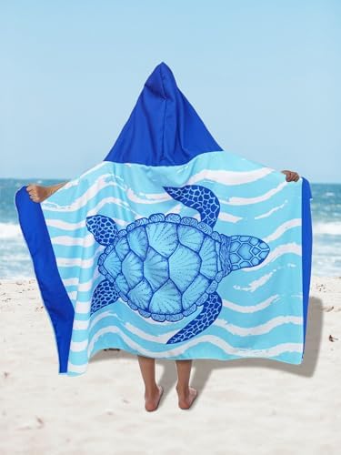 Sea Turtle Kids Hooded Towel 30 x 50 Soft Microfiber