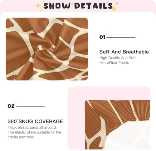 Giraffe Skin Brown Crib Sheets for Baby Toddler