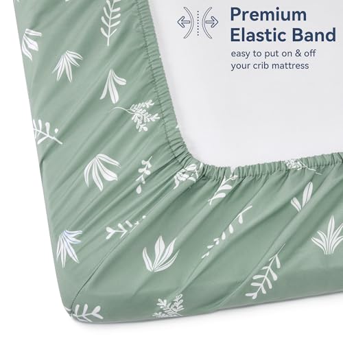 TILLYOU Crib Sheets 2 Pack - Soft and Durable for Baby