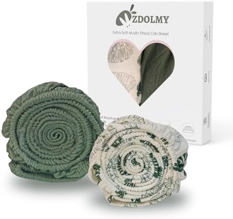 Zdolmy Muslin Crib Sheets 2 Pack for Girl and Boy