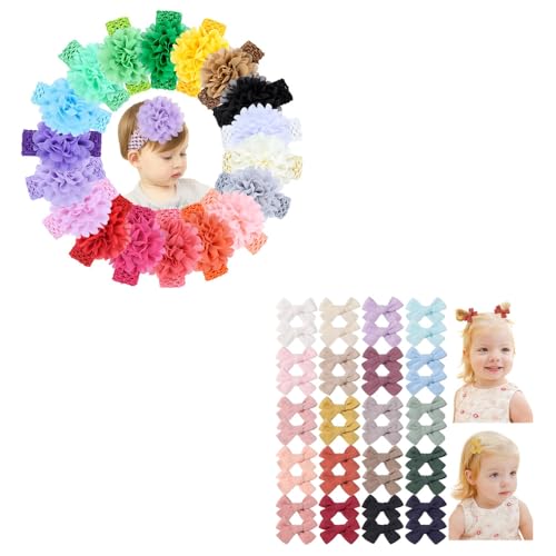 Jollybows Mini Lined Hair Clips Bows for Baby Girls