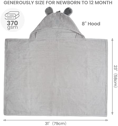 Mooreeke 2 Pack Baby Hooded Towels with Animal Design