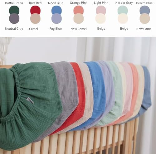 2 Pack Muslin Crib Sheets for Boys Girls 100 Cotton