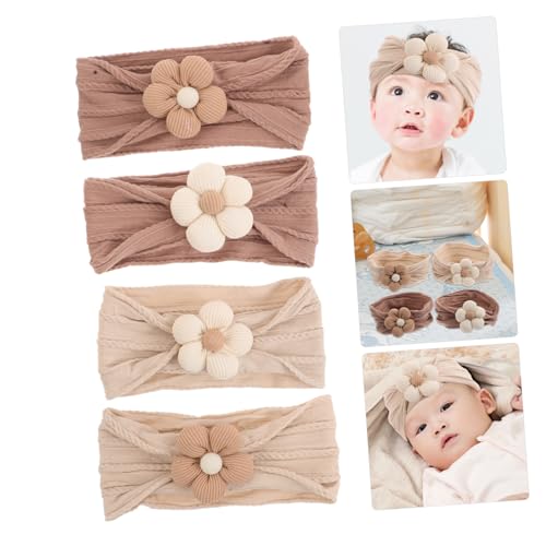 SUPVOX 4Pcs Floral Headbands for Newborns