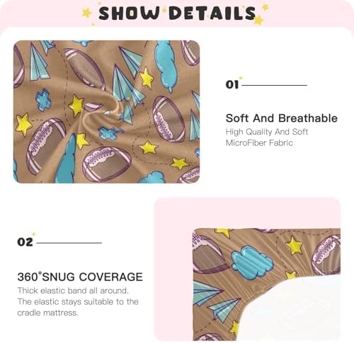 KICPOAY Brown Crib Sheets for Baby Toddler