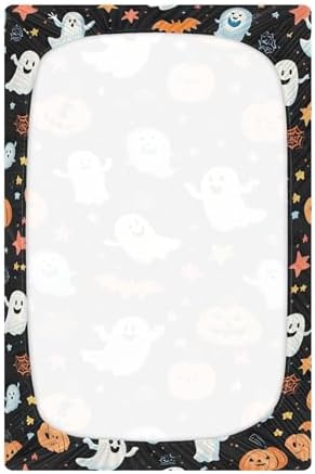 Qilmy Cartoon Ghost Fitted Crib Sheet for Baby Bed