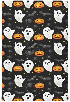 Qilmy Halloween Ghosts Fitted Crib Sheet Soft Breathable 1