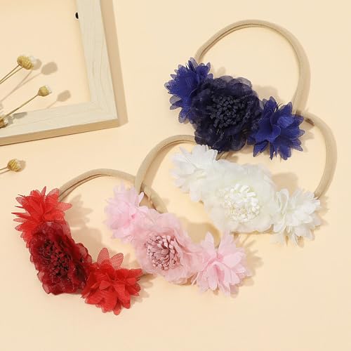 Kenjudess Stretchy Baby Girl Flower Headbands 1