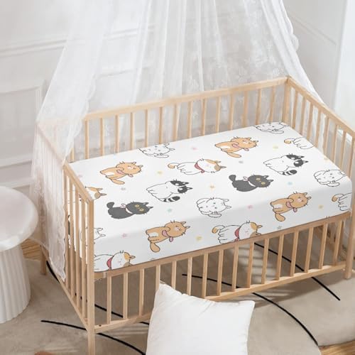 Winpema Cat Flower Fitted Crib Sheet 28x52