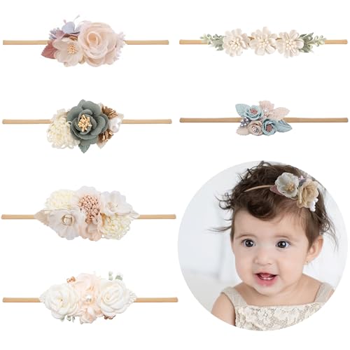 Baby Girl Flower Headband 6PCS Elastic Hairbands