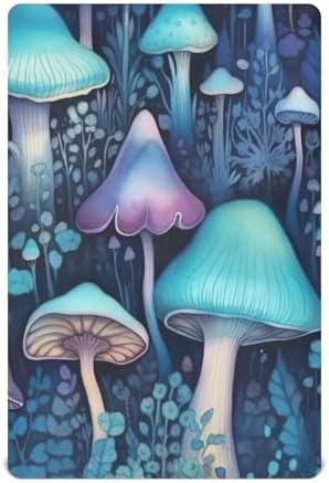Qilmy Blue Mushroom Fitted Crib Sheet for Baby