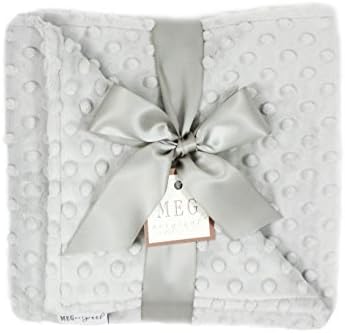 MEG Original Double-Sided Silver Gray Minky Dot Baby Blanket