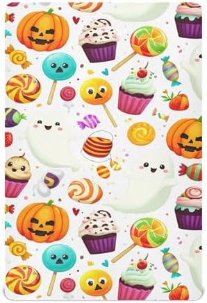 Qilmy Halloween Ghosts Fitted Crib Sheet for Kids