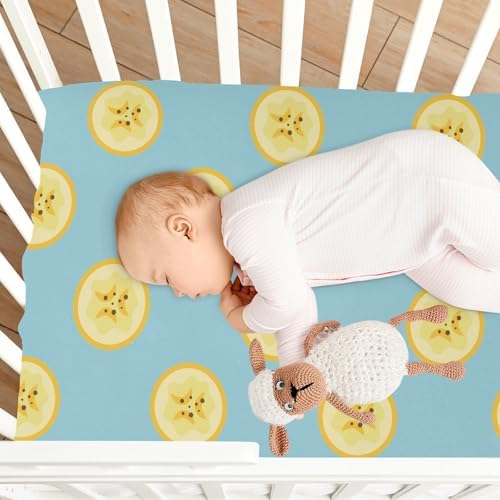 KICPOAY Tropical Banana Slices Crib Sheets Stretchy Playard Sheets for Baby