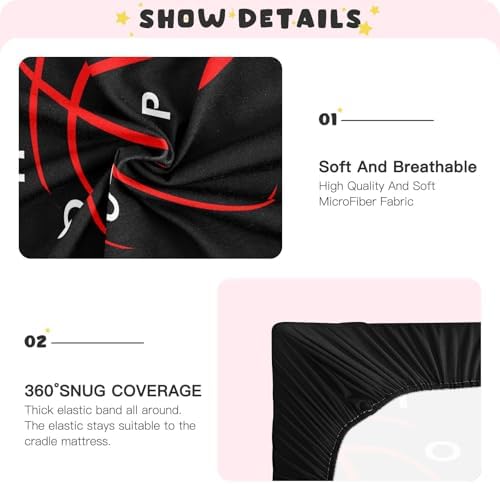 XUWU Basketball Print Crib Sheets for Standard Mattress