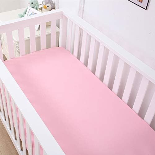 Belsden 3 Pack Crib Sheets Set Light Purple Pink White