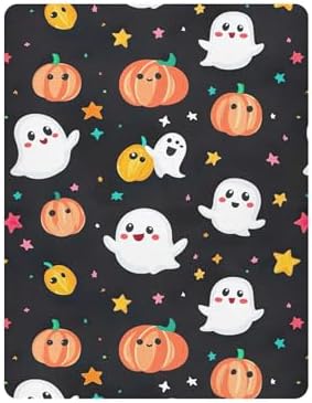 Qilmy Ghost Pattern Fitted Crib Sheet for Boys and Girls