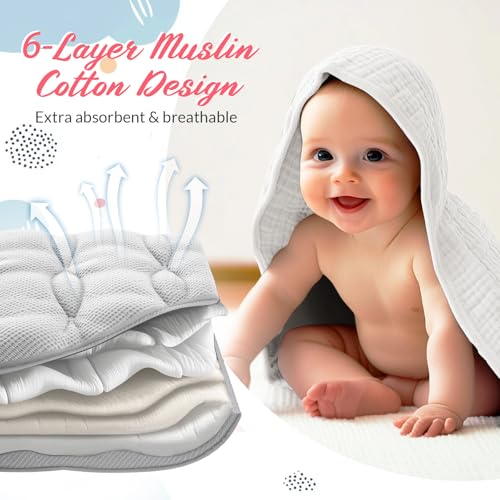 6 Pcs Hahafelt Baby Bath Towels Set
