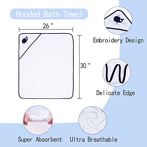 Viviland Baby Towels Set with 5 Washcloths 6 Pieces