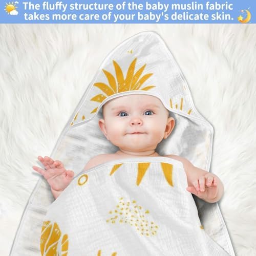 PaChyLuu Golden Pineapple Hooded Towel 30x30 Inch