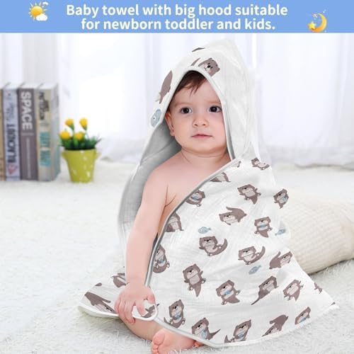 GOODOLD Cute Otter Baby Towel 30x30 Inch 100 Cotton