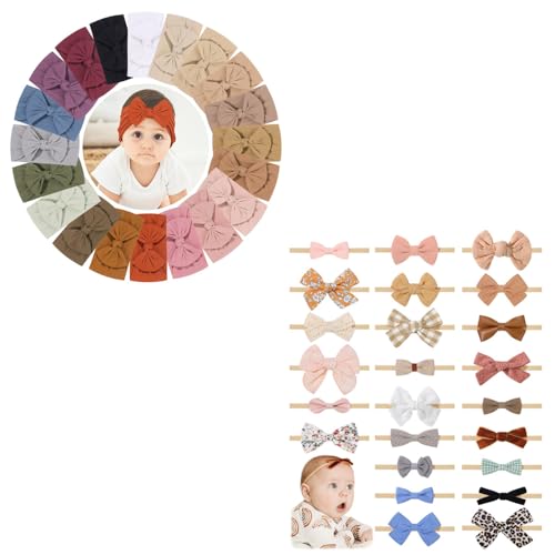 20pcs Baby Headbands with Bow Elastic Hairband