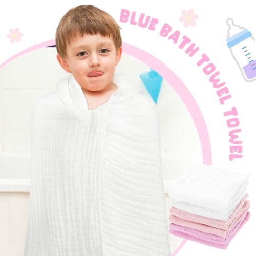 Peryiter 8 Pack Pink Series Baby Bath Towels Set