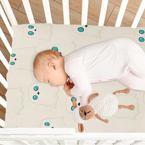Qilmy Cartoon Ghosts Crib Sheet for Babies