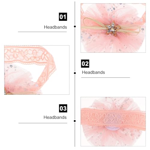CHICAMPERA 2Pcs Headband Newborn Crown Photo Accessories