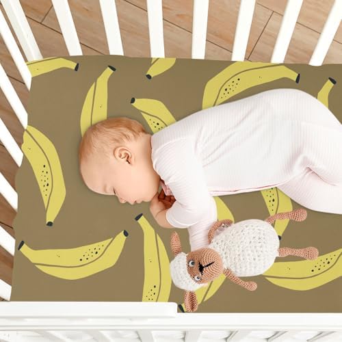 Tropical Banana Doodle Crib Sheets for Baby
