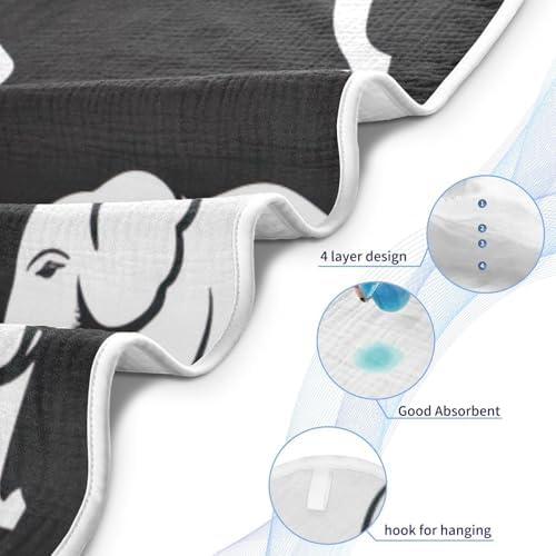 PaChyLuu Elephants Baby Hooded Towel 30x30 Inch Soft Cotton