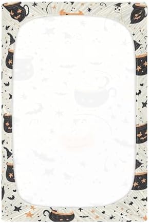 Qilmy Cartoon Witches Ghosts Crib Sheet for Girls and Boys