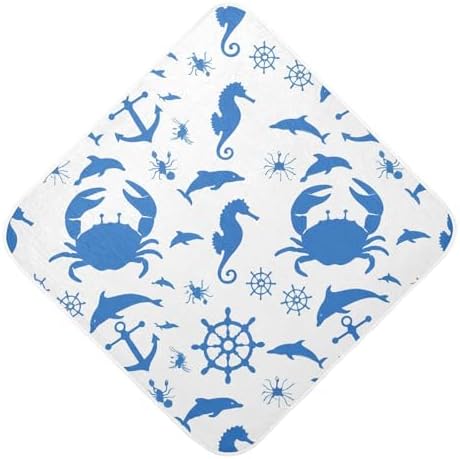 Bulletgxll Blue Sea Animals Hooded Towel