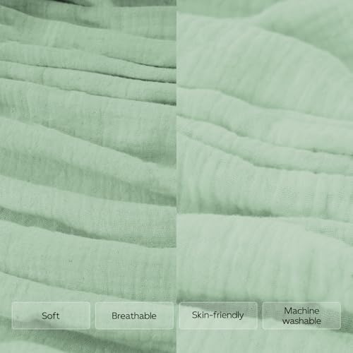 100 Cotton Extra Soft Muslin Crib Sheet Green 28x52