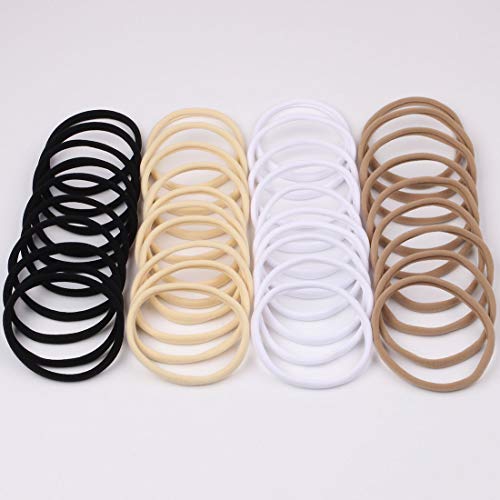 XIMA 40 Pack Black DIY Nylon Headbands for Baby Newborn