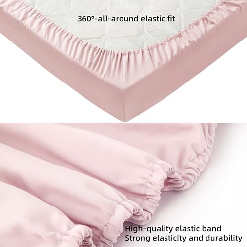 HBHLFZ Crib Sheet 28x52 Inch Microfiber Fitted Sheet with 8 Deep Pocket