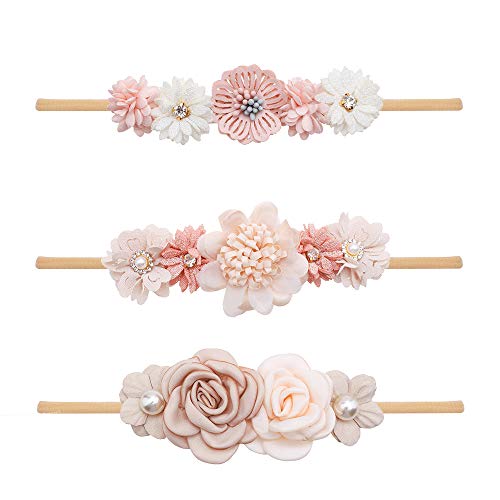Cherrboll 3pcs Baby Girl Headbands Flowers