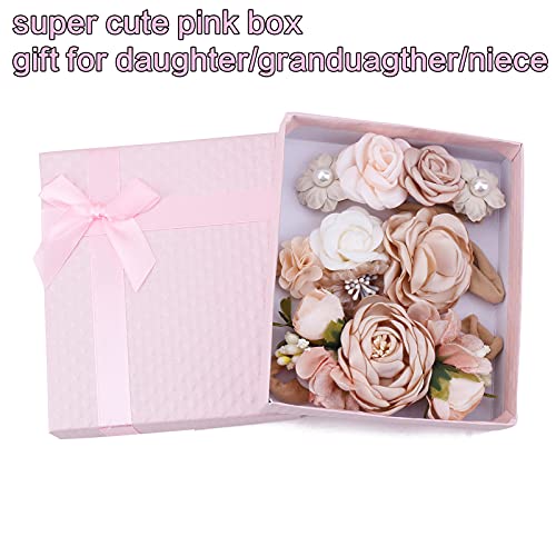 Baby Girl Headbands 3pcs Flower Crown Elastic Hairbands